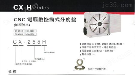 CX-H系列CNC数控齿式分度盘